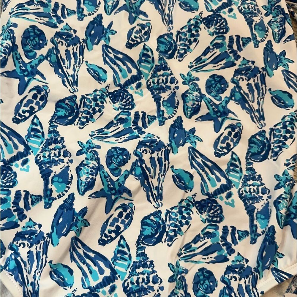 Lilly Pulitzer Swim Bathing Suit One Piece Size 10 NWT $148 Shell Collector Blue - Picture 3 of 10